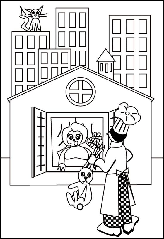 Coloriage gratuit offert par coloriages pour enfants.com inspir d'une chanson pour enfant la mre michel. Une Illustration dessine par l'illustratrice emareva.