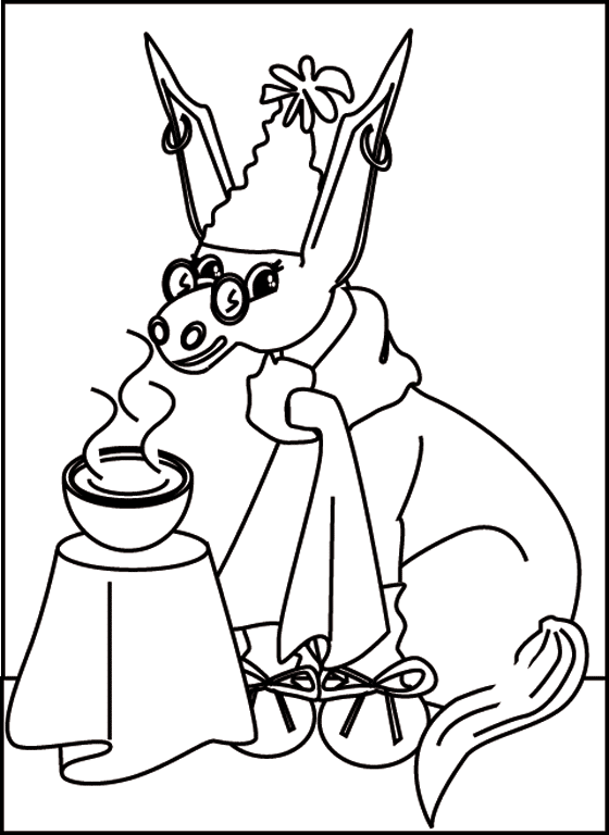 Coloriage gratuit offert par coloriages pour enfants.com inspir d'une chanson pour enfant, une musique traditionnelle pour enfant mon ane, le coloriage reprsente mon ane qui boit une tasse de chocolat. Une Illustration dessine par l'illustratrice emareva.