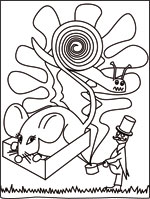 Coloriages gratuits pour les enfants, coloriage inspiré de la chanson pour enfants une souris verte. Un coloriage de l'illustratrice emareva