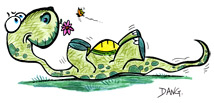 Diplodys est un diplodocus joueur qui visite les lieux o les enfants et les parents peuvent sortir. Un petit dinosaure qui aime les sorties, les papillons et se rouler dans l'herbe mais quelquefois il se rend galement dans les muses et les expositions. Diplodys fait partie d'une famille de dinosaures un peu illumine. Cette super illustration fantastique est dessine et colorie par l'illustrateur de presse Dang, elle est offerte gratuitement sur coloriages pour enfants.com.