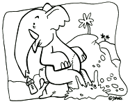 Avec vos crayons de couleurs, coloriez bébé éléphant les pieds dans la boue. Un coloriage inspiré de la chanson pour enfants de Stéphy la marche des éléphants. Les coloriages gratuits de coloriages pour enfants.com.