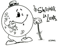 Un coloriage gratuit pour les enfants. Chanson swing la lune. La lune avec son chapeau et sa canne vous invite à danser. C'est une création de notre illustrateur Dang. Ce coloriage est offert gratuitement sur coloriages pour enfants.com.