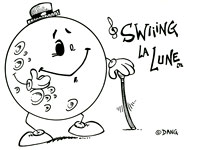 Coloriage de la chanson pour enfants Swing la Lune. Une version de l'illustrateur pour enfants Dang