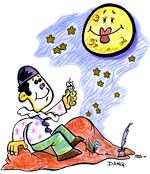 Dang. Illustration de la chanson pour enfants au clair de la lune mon ami pierrot. Cette illustration gratuite vous est offerte par Dang, un super illustrateur de presse.