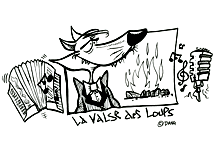 Coloriage de la chanson pour enfants La Valse des loups. Un version de l'illustrateur pour enfants Dang