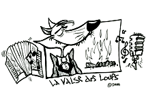 Un coloriage gratuit pour les enfants. La Valse des Loups. Un loup en costume devant son micro et son accordéon, découvrez la chanson pour enfants La Valse des Loups. Fantastique. C'est une création de notre illustrateur Dang. Ce coloriage est offert gratuitement sur coloriages pour enfants.com.