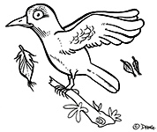 Dang illustrateur presse. Un oiseau l'alouette. Alouette, je te plumerai. Découvrez la chanson pour enfants Alouette. Ce coloriage gratuit vous est offert par Dang, l'illustrateur de presse qui dessine pour les enfants. Avec vos crayons de couleurs ou à la peinture, coloriez ou peignez le coloriage de la chanson pour enfants Alouette.