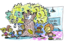 Illustration de la chanson pour enfants Dans mon École à Moi. Une version de l'illustrateur pour enfants Dang.