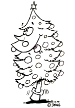 Coloriage Le sapin de Noël! Dang, illustrateur jeunesse.