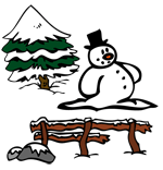 Un dessin de Noël, le bonhomme de neige.