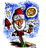Le dessin de Petit Papa Noël et les jouets.