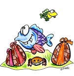 Un poisson de Pâques, un poisson en chocolat, un dessin pour Pâques illustré par Dang dessinateur jeunesse.