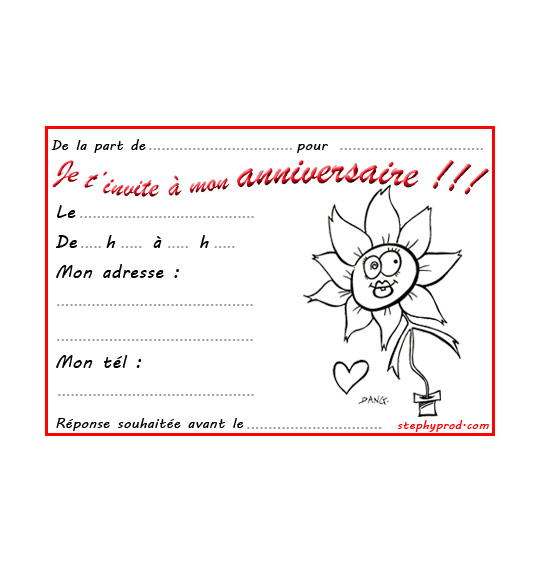 Coloriage pour enfants. Coloriage carte anniversaire pour enfant, la fleur de toutes les couleurs, thème Fleurs