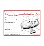 Carte anniversaire pour enfant, un harmonica