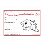 Coloriage Carte anniversaire pour enfant, un lapin gambade