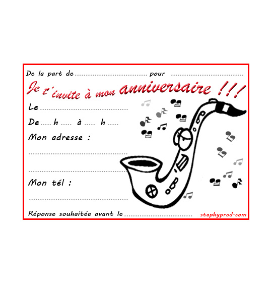 Coloriage pour enfants. Coloriage carte anniversaire pour enfant, une guitare électrique Fender, catégorie Carton invitation anniversaire personnages