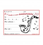 Coloriage Carte anniversaire pour enfant, un saxophone