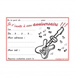 Carte invitation anniversaire à colorier, la guitare.