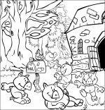 Coloriage Chanson Bébé cochon, les bébés cochons dans la ferme