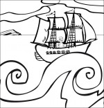 Coloriage Chanson Brave Marin, le marin revient de guerre