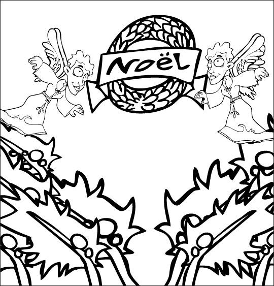 Coloriage pour enfants. Coloriage chanson de Noël Il est né le divin enfant, joyeux Noël, thème Plantes