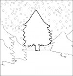 Coloriage Chanson de Noël Mon beau sapin caché sous la neige