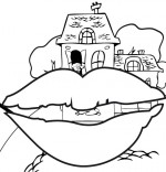 Coloriage Chanson La mère Michel, la mère Michel veut un baiser