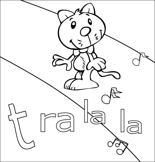 Coloriage pour enfants. Coloriage La mère Michel, le chat que l'on cherche partout, catégorie Chanson pour enfants La mère Michel