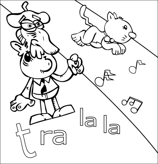 Coloriage pour enfants. Coloriage La mère Michel, le père Lustucru et le petit chat, thème Chat