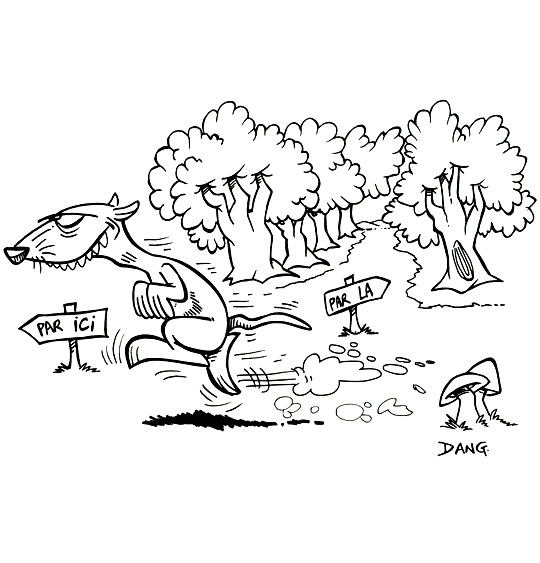 Coloriage pour enfants. Coloriage Le furet, il court dans la forêt, catégorie Chanson pour enfants Le furet