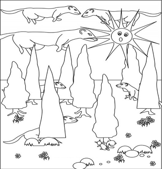 Coloriage Chanson Le furet par Emareva