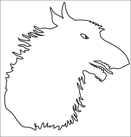 Coloriage pour enfants. Coloriage Le Loup Sympa, ombre de loup, thème Monstre