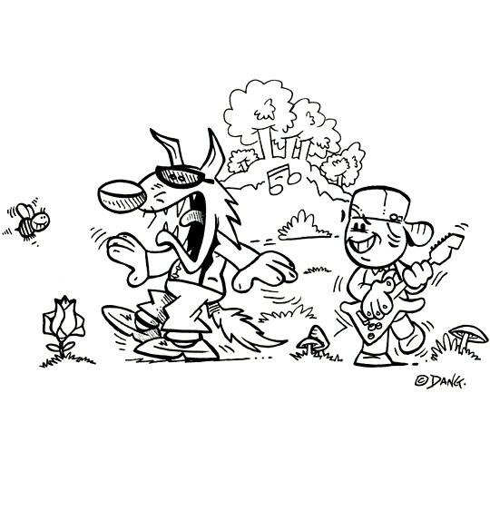 Coloriage pour enfants. Coloriage Promenons-nous dans les bois en musique, thème Insecte