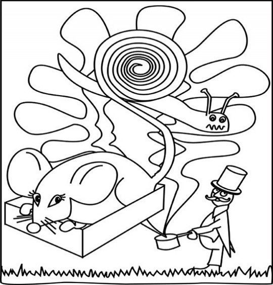 Coloriage pour enfants. Coloriage Une souris verte par Emareva, catégorie Comptine Une souris verte