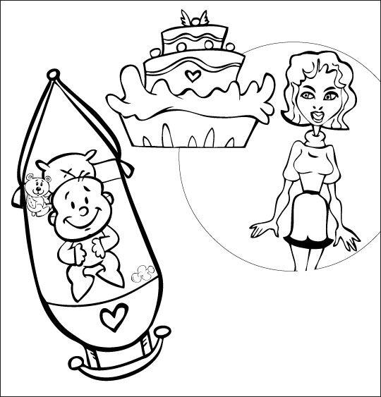 Coloriage pour enfants. Coloriage comptine Fait dodo Colas mon petit frère, maman fait un gâteau, thème Femmes