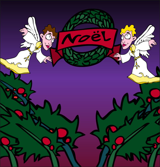 Dessin chanson de Noël Il est né le divin enfant, joyeux Noël, thème Plantes