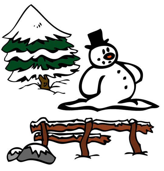 Dessin de Noël Jingle Bells Le Bonhomme de neige, thème Bonhomme de neige