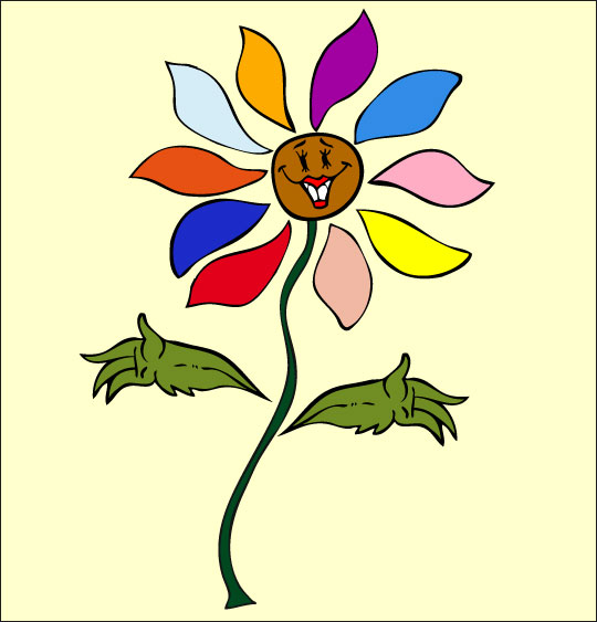 Dessin La Fleur de toutes les Couleurs, la fleur, catégorie Chanson fête des mères La Fleur de toutes les Couleurs 