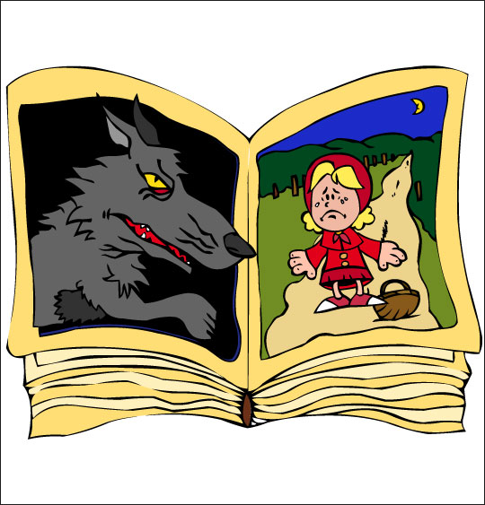 Dessin Le Loup Sympa, le livre du chaperon rouge, thème Loups