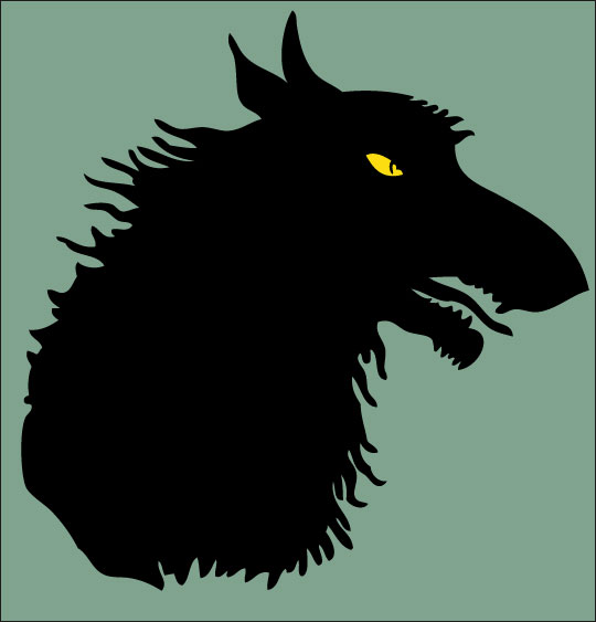 Dessin Le Loup Sympa, ombre de loup, thème Monstre