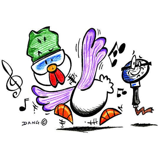 Dessin Le Rap du Poulailler, Le Rap du Poulailler, une poule qui danse, catégorie Chanson pour enfants Le Rap du Poulailler