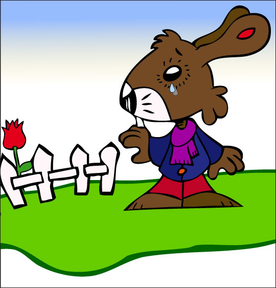 Dessin Mon petit lapin a bien du chagrin, dans le jardin, thème Jardin