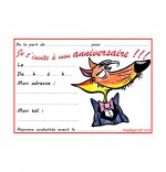 Carte anniversaire pour enfant, le loup en costume