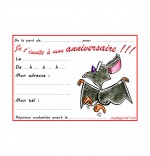 Dessin Carte anniversaire pour enfant, une chauve-souris qui danse