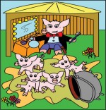 Illustration Chanson Bébé cochon par Emareva