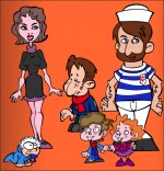 Illustration Chanson Brave Marin, notre pauvre marin avec les enfants