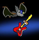 Dessin Chanson Chauve-souris, chauve-souris et la guitare dans le ciel