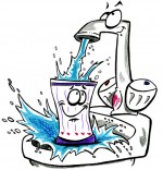 Illustration Chanson La Brosse à Dents, l'eau s'échappe du robinet