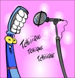 Dessin Chanson La Brosse à Dents, la brosse chante devant le micro