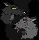 Illustration Chanson La Valse des Loups, deux têtes de loup